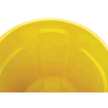 Rubbermaid Commercial 32 gal Round Cylinder Waste Receptacles, Yellow, Open Top, Plastic FG263294YEL